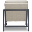 Home Square 2 Piece Metal Frame Linen Accent Chair Set in Gray
