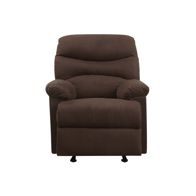 Home Square 2 Piece Microfiber Fabric Glider Recliner Set in Chocolate