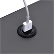 Home Square 2 Piece Metal Nightstand Set with USB Port in Gray
