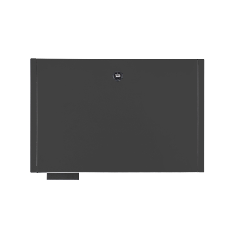 Home Square 2 Piece Metal Nightstand Set with USB Port in Gray