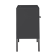 Home Square 2 Piece Metal Nightstand Set with USB Port in Gray