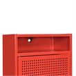 Home Square 2 Piece Metal Nightstand Set with USB Port in Red