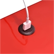 Home Square 2 Piece Metal Nightstand Set with USB Port in Red
