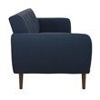 Home Square 2 Piece Upholstered Linen Sleeper Sofa Set in Navy Blue