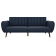 Home Square 2 Piece Upholstered Linen Sleeper Sofa Set in Navy Blue