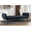 Home Square 2 Piece Upholstered Linen Sleeper Sofa Set in Navy Blue
