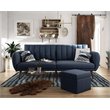 Home Square 2 Piece Upholstered Linen Sleeper Sofa Set in Navy Blue