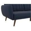 Home Square 2 Piece Upholstered Linen Sleeper Sofa Set in Navy Blue