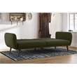 Home Square 2 Piece Upholstered Linen Sleeper Sofa Set in Green