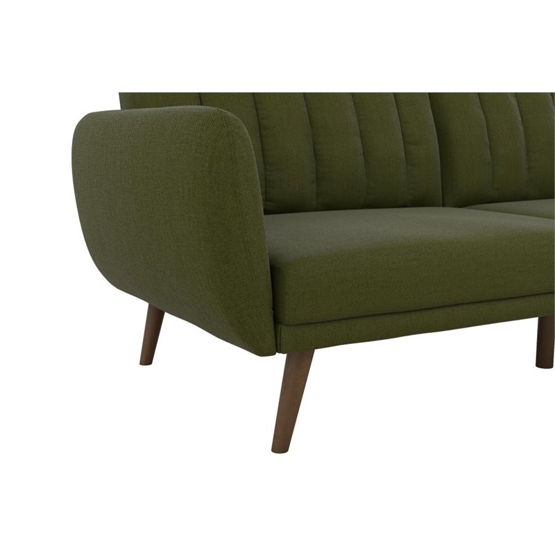 Home Square 2 Piece Upholstered Linen Sleeper Sofa Set in Green