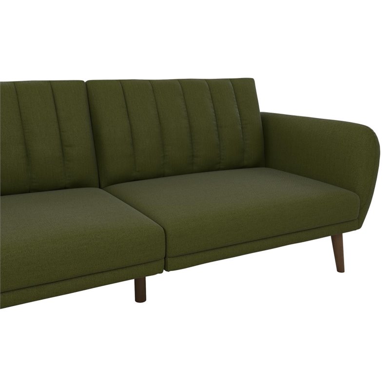 Home Square 2 Piece Upholstered Linen Sleeper Sofa Set in Green