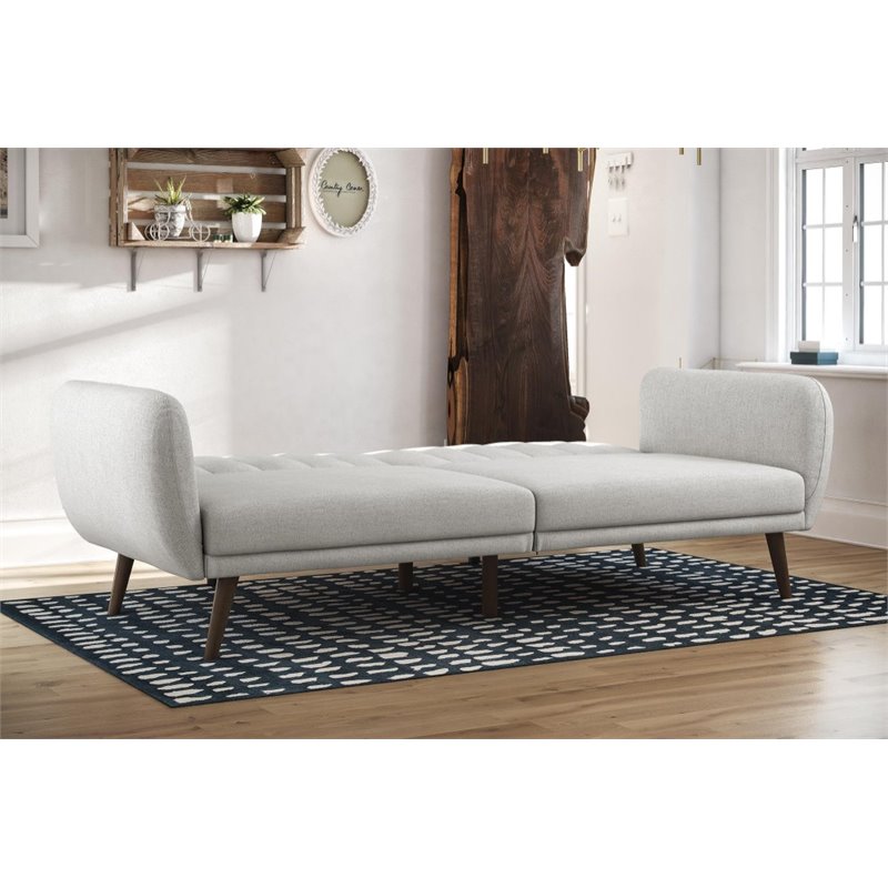 Home Square 2 Piece Upholstered Linen Sleeper Sofa Set in Gray