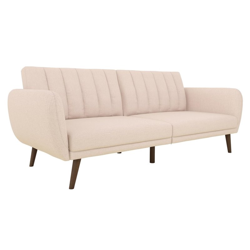 Home Square 2 Piece Upholstered Linen Sleeper Sofa Set in Pink