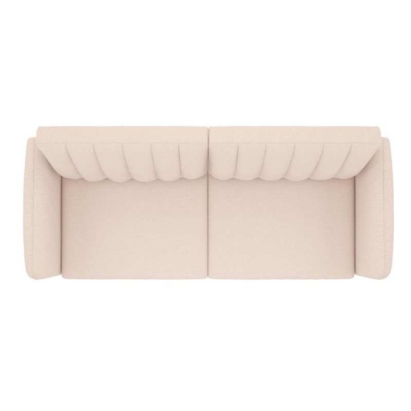 Home Square 2 Piece Upholstered Linen Sleeper Sofa Set in Pink