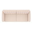 Home Square 2 Piece Upholstered Linen Sleeper Sofa Set in Pink