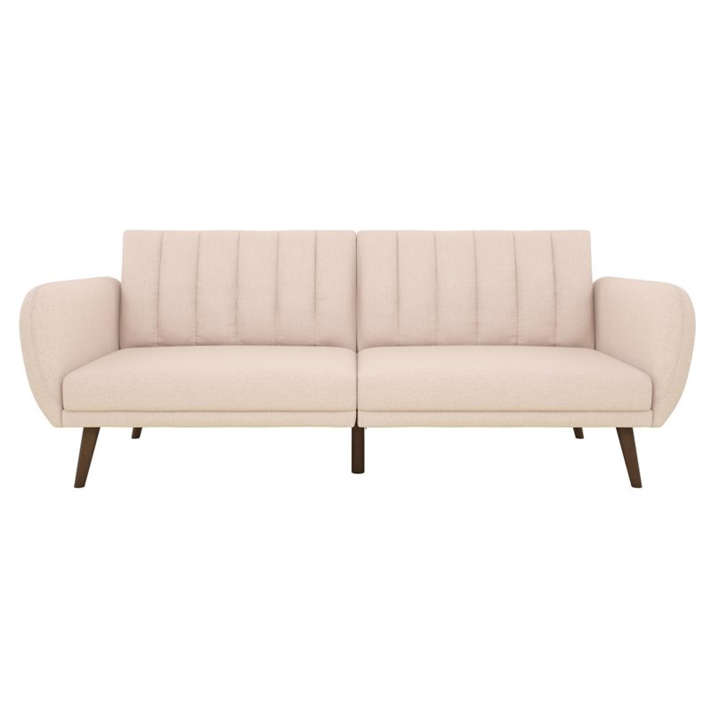 Home Square 2 Piece Upholstered Linen Sleeper Sofa Set in Pink