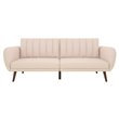 Home Square 2 Piece Upholstered Linen Sleeper Sofa Set in Pink