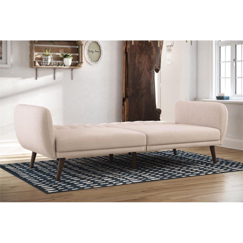Home Square 2 Piece Upholstered Linen Sleeper Sofa Set in Pink