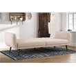 Home Square 2 Piece Upholstered Linen Sleeper Sofa Set in Pink