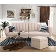Home Square 2 Piece Upholstered Linen Sleeper Sofa Set in Pink