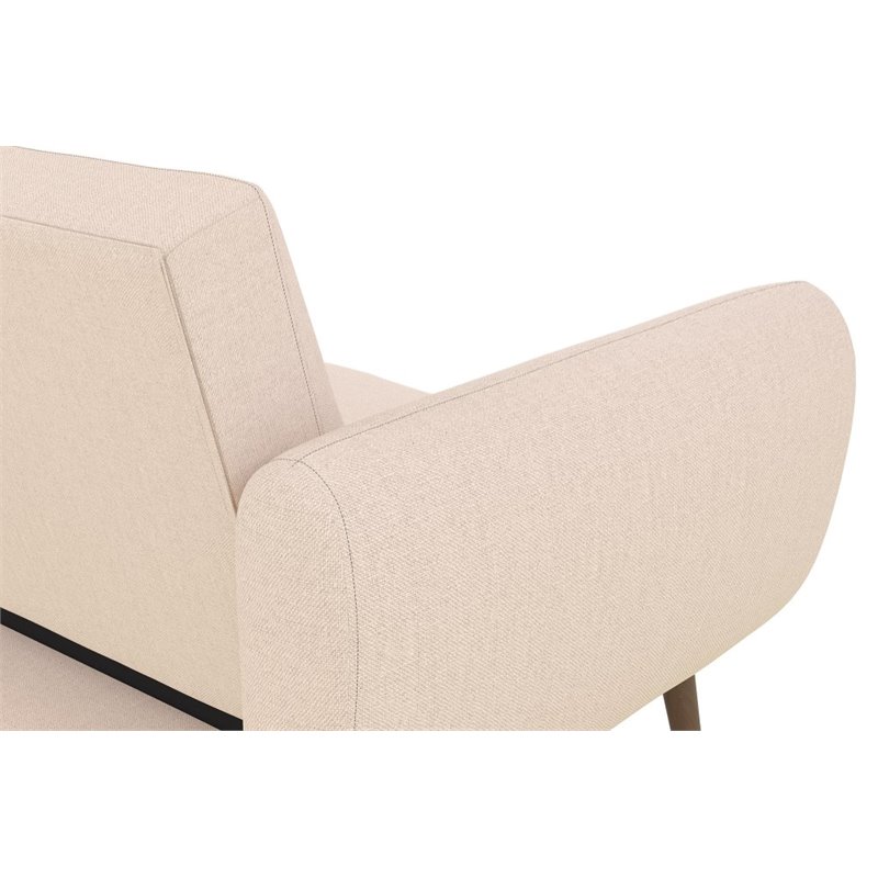 Home Square 2 Piece Upholstered Linen Sleeper Sofa Set in Pink