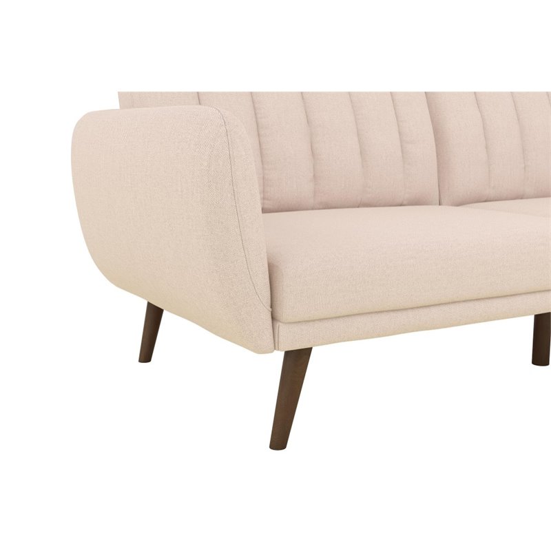 Home Square 2 Piece Upholstered Linen Sleeper Sofa Set in Pink