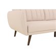 Home Square 2 Piece Upholstered Linen Sleeper Sofa Set in Pink