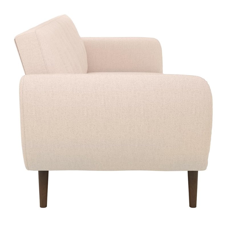 Home Square 2 Piece Upholstered Linen Sleeper Sofa Set in Pink