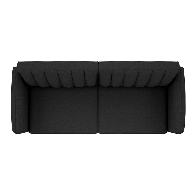Home Square 2 Piece Upholstered Linen Sleeper Sofa Set in Dark Gray