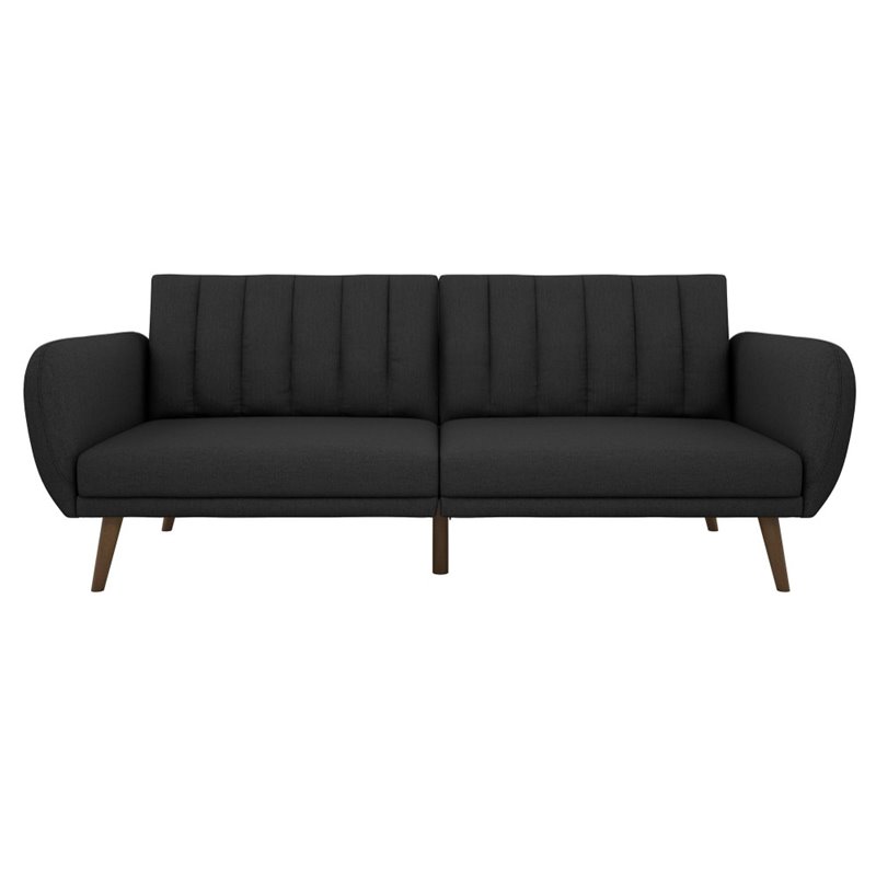 Home Square 2 Piece Upholstered Linen Sleeper Sofa Set in Dark Gray