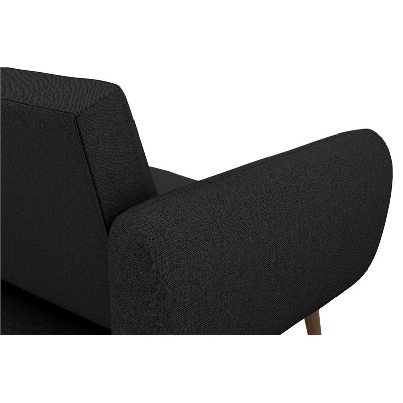 Home Square 2 Piece Upholstered Linen Sleeper Sofa Set in Dark Gray