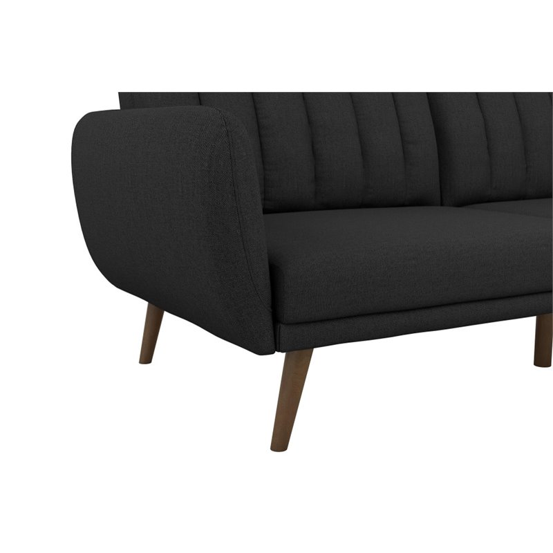 Home Square 2 Piece Upholstered Linen Sleeper Sofa Set in Dark Gray