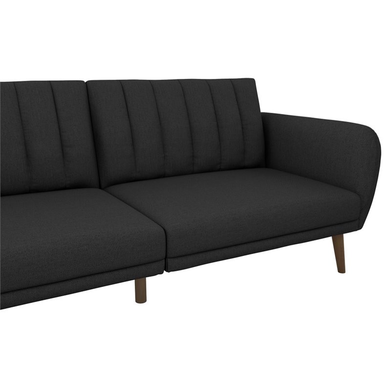Home Square 2 Piece Upholstered Linen Sleeper Sofa Set in Dark Gray