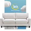Home Square 2 Piece Modern Polyester Fabric Sofa Set in White Cream