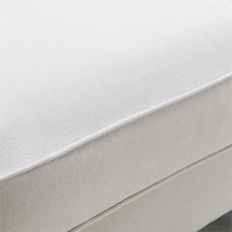 Home Square 2 Piece Modern Polyester Fabric Sofa Set in White Cream