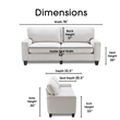 Home Square 2 Piece Modern Polyester Fabric Sofa Set in White Cream