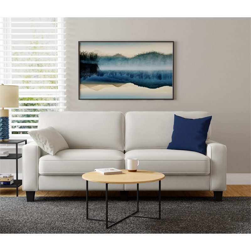 Home Square 2 Piece Modern Polyester Fabric Sofa Set in White Cream