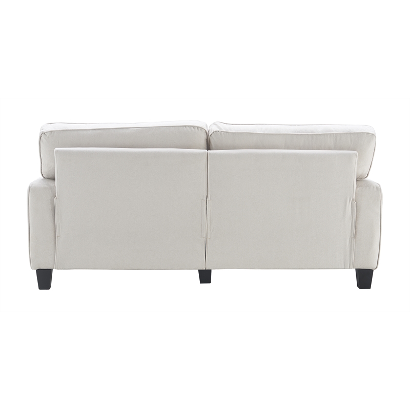 Home Square 2 Piece Modern Polyester Fabric Sofa Set in White Cream