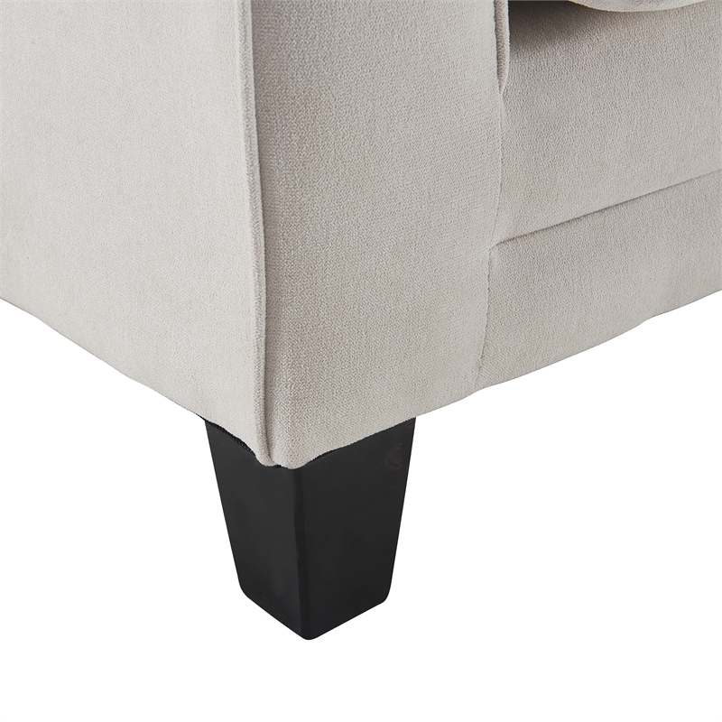 Home Square 2 Piece Modern Polyester Fabric Sofa Set in White Cream