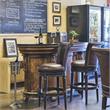 Home Square 2 Piece Swivel Upholstered Wood Barstool Set in Walnut