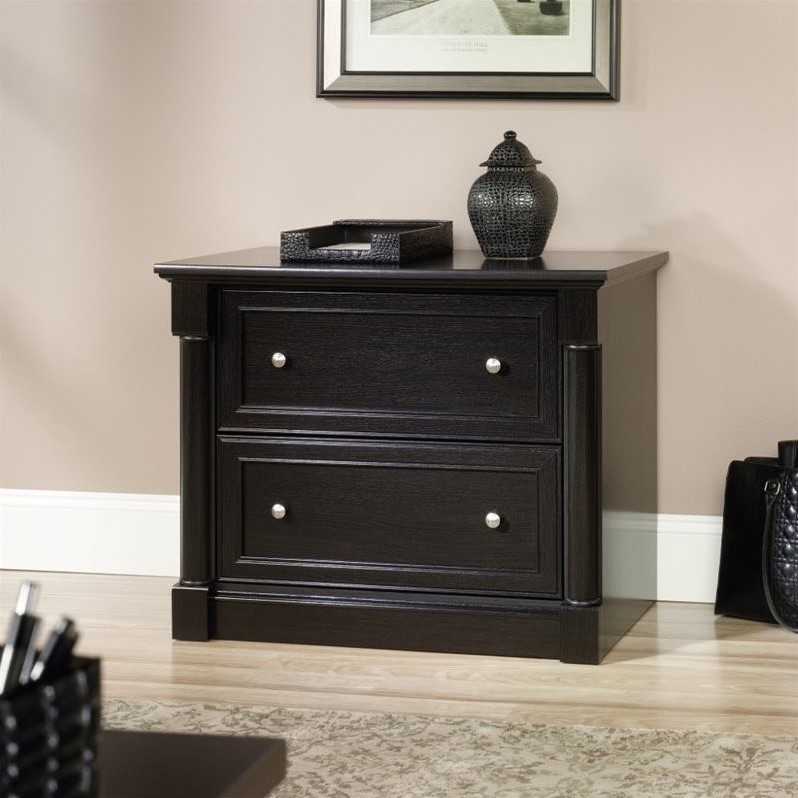 Home Square 2 Drawer Lateral Wood Filing Cabinet Set in Wind Oak (Set of 2)