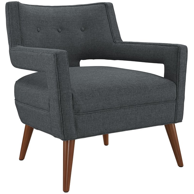 Home Square 2 Piece Polyester Upholstered Accent Chair Set in Gray