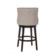 Home Square 2 Piece Tufted Swivel Polyester Fabric Bar Stool Set in Cream