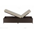 Home Square 2 Piece Wicker Patio Storage Chaise Lounge Set in Brown