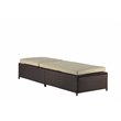 Home Square 2 Piece Wicker Patio Storage Chaise Lounge Set in Brown