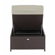 Home Square 2 Piece Wicker Patio Storage Chaise Lounge Set in Brown