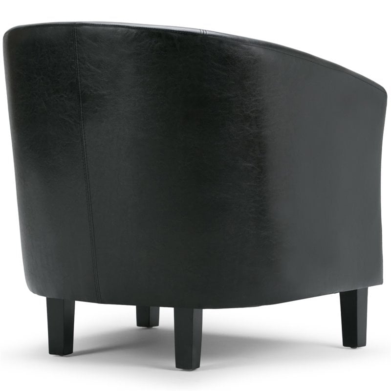 Home Square 2 Piece Contemporary Faux Leather Tub Chair Set in Black