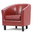 Home Square 2 Piece Contemporary Faux Leather Tub Chair Set in Red