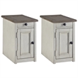 Home Square 2 Piece Engineered Wood End Table Set in Gray and Brown