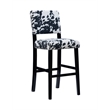 Home Square 2 Piece Cow Print Wood Bar Stool Set in Black